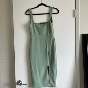 Nasty Gale body con dress. Sage. Size: 6